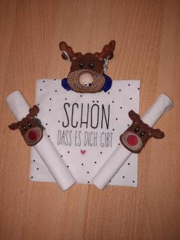 ITH - Stickdatei Serviettenring Rentierkopf